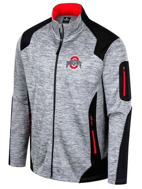 COLOSSEUM Mens (L) Ohio State Buckeyes Grey/Black Silberman Colorblock Jacket